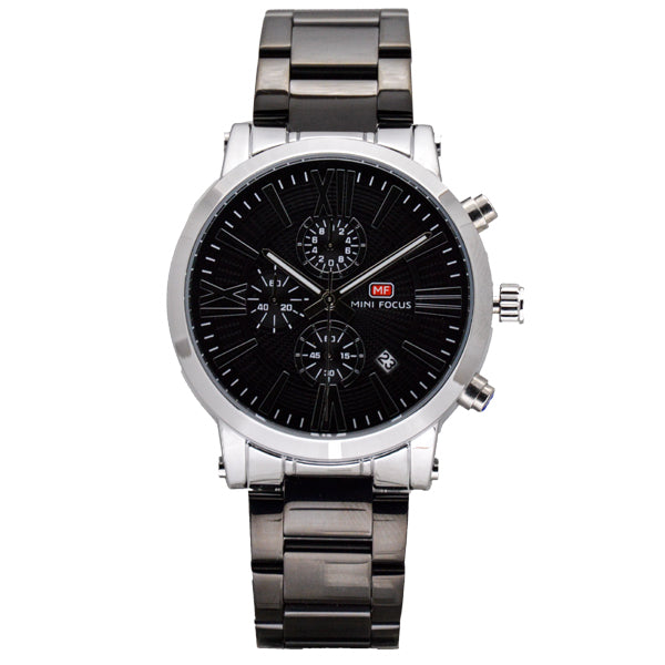 Mini Focus Grey Stainless Steel Grey Dial Chronograph Quartz Watch for Gents - MF0219G-03