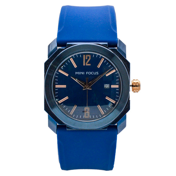 Mini Focus Blue Silicone Strap Strap Blue Dial Quartz Watch for Gents - MF0248G-04