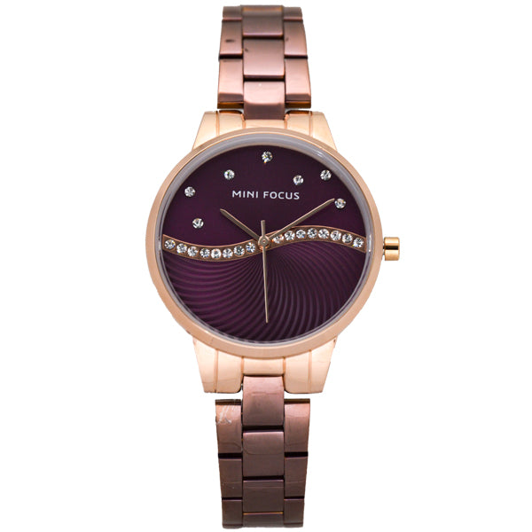 Mini Focus Light Purple Stainless Steel Purple Dial Quartz Watch for Ladies - MF0263L-05