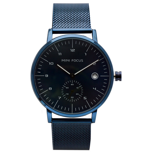 Mini Focus Blue Mesh Bracelet Blue Dial Quartz Watch for Ladies - MF0303G-03