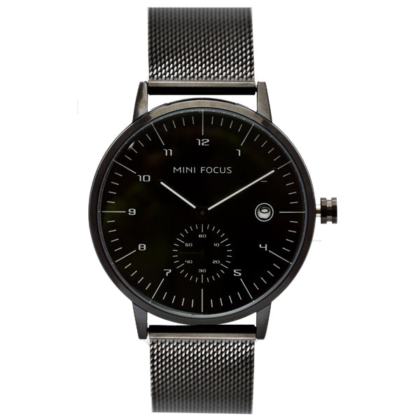 Mini Focus Black Mesh Bracelet Black Dial Quartz Watch for Ladies - MF0303G-04