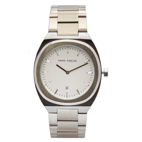 Mini Focus Silver Stainless Steel White Dial Quartz Watch for Gents - MF0319G-01