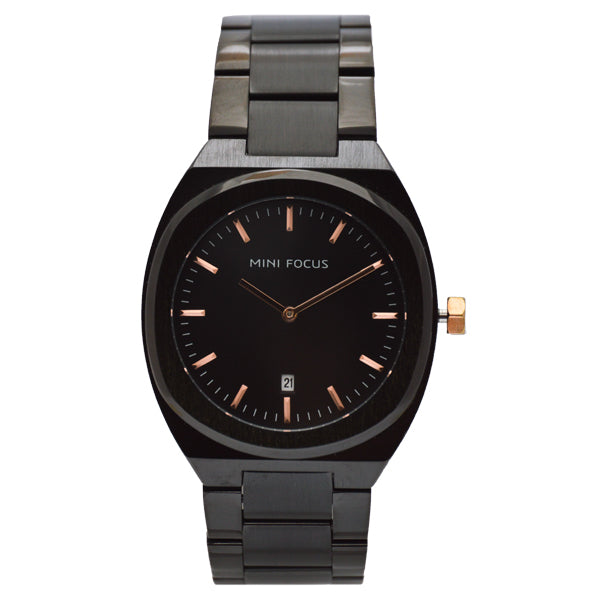Mini Focus Black Stainless Steel Black Dial Quartz Watch for Gents - MF0319G-04