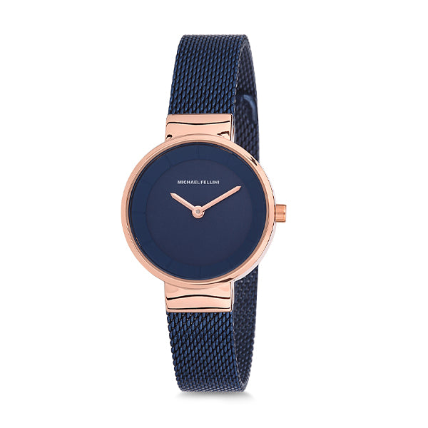 Michael Fellini Blue Mesh Bracelet Blue Dial Quartz Watch for Ladies - MF1131-5