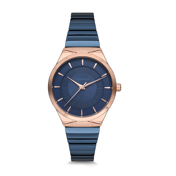 Michael Fellini Blue Stainless Steel Blue Dial Quartz Watch for Ladies - MF1140-6