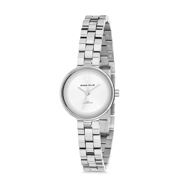 Michael Fellini Silver Stainless Steel Silver Dial Quartz Watch for Ladies - MF2111-1
