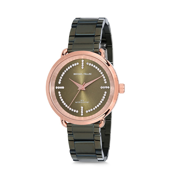 Michael Fellini Green Stainless Steel Green Dial Quartz Watch for Ladies - MF2143-6