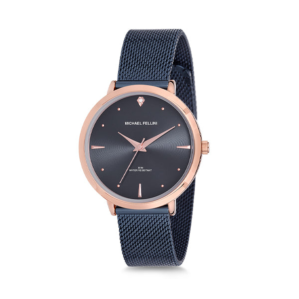 Michael Fellini Blue Mesh Bracelet Blue Dial Quartz Watch for Ladies - MF2147-9