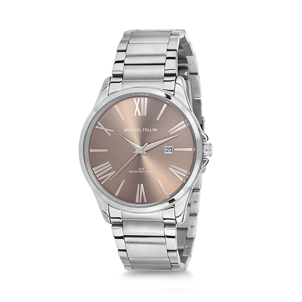 Michael Fellini Silver Stainless Steel Silver Dial Quartz Watch for Gents - MF2154-1
