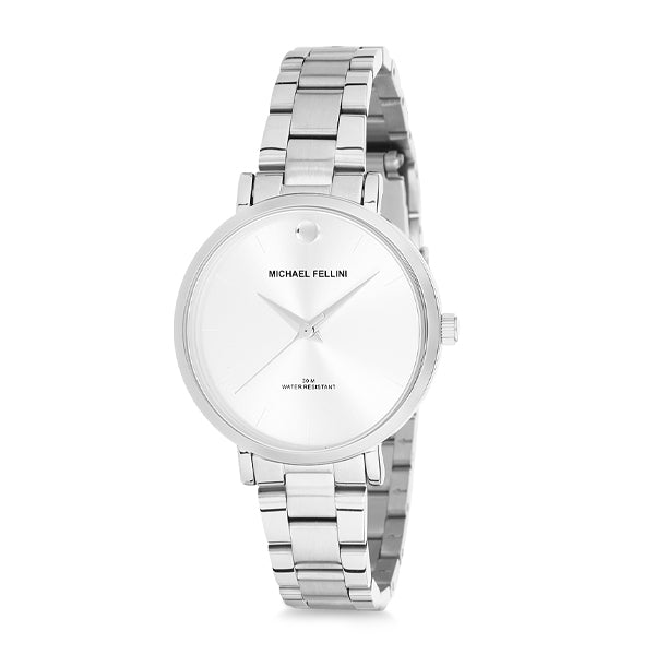 Michael Fellini Silver Stainless Steel Silver Dial Quartz Watch for Ladies - MF2172-1