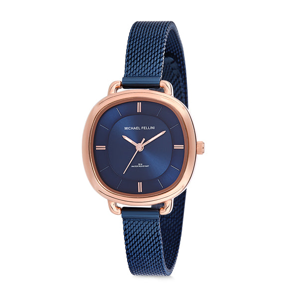 Michael Fellini Blue Mesh Bracelet Blue Dial Quartz Watch for Ladies - MF2183-6