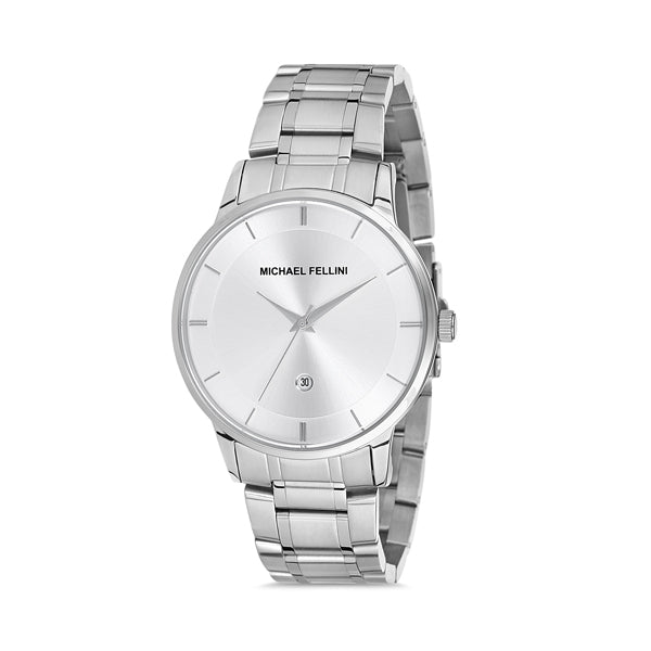 Michael Fellini Silver Stainless Steel Silver Dial Quartz Watch for Gents - MF2217-1