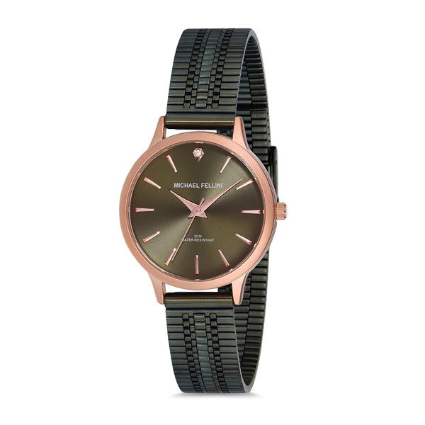 Michael Fellini Green Stainless Steel Green Dial Quartz Watch for Ladies - MF2220-5