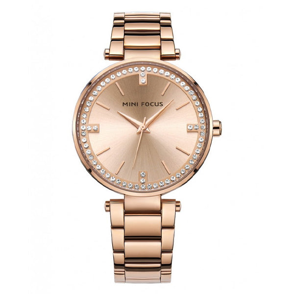Mini Focus Rose Gold Stainless Steel Rose Gold Dial Quartz Watch for Ladies - MF0031L-04
