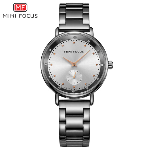 Mini Focus Grey Stainless Steel Grey Dial Quartz Watch for Ladies - MF0037L-04