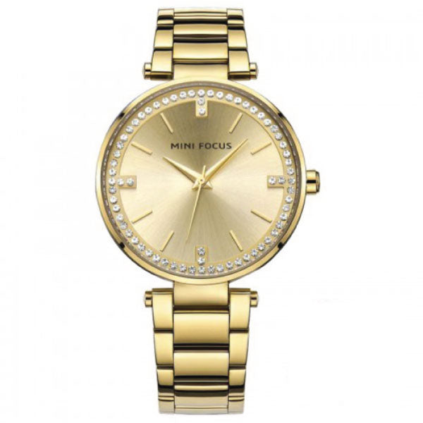 Mini Focus Gold Stainless Steel Gold Dial Quartz Watch for Ladies - MF0038L-04