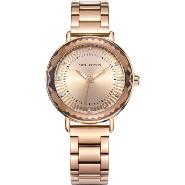 Mini Focus Rose Gold Stainless Steel Rose Gold Dial Quartz Watch for Ladies - MF0040L-03