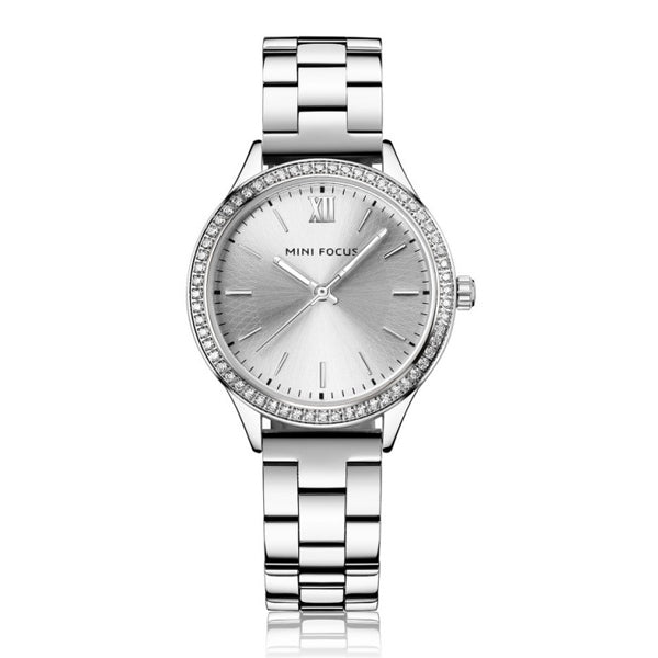 Mini Focus Silver Stainless Steel Silver Dial Quartz Watch for Ladies - MF0043L-02