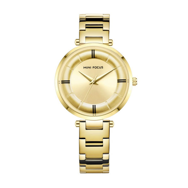 Mini Focus Gold Stainless Steel Gold Dial Quartz Watch for Ladies - MF0235L-01