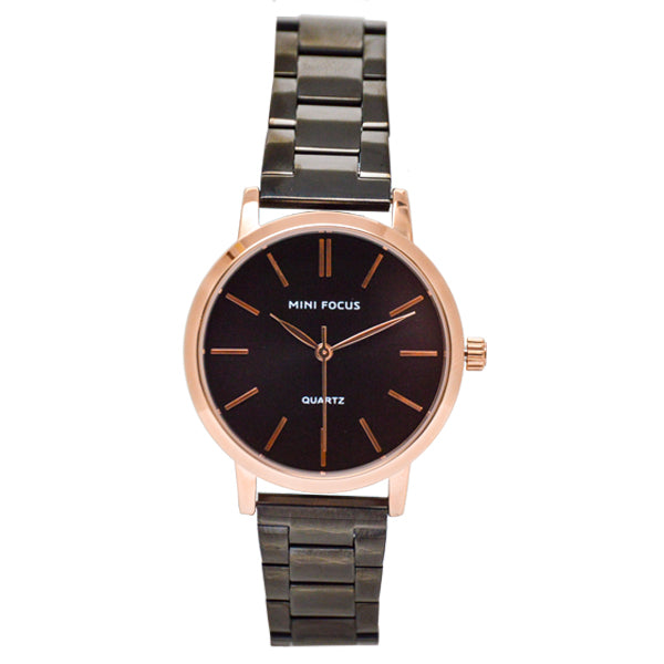 Mini Focus Black Stainless Steel Black Dial Quartz Watch for Ladies - MF0307L-05