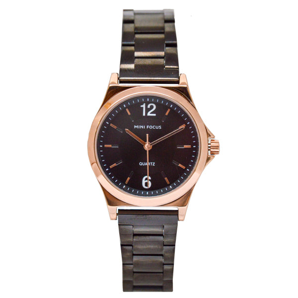 Mini Focus Black Stainless Steel Black Dial Quartz Watch for Ladies - MF0308L-05