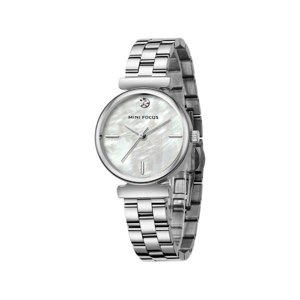 Mini Focus Silver Stainless Steel Silver Dial Quartz Watch for Ladies - MF0309L-01