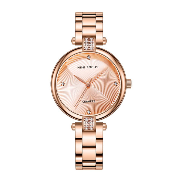 Mini Focus Rose Gold Stainless Steel Rose Gold Dial Quartz Watch for Ladies - MF0310L-03