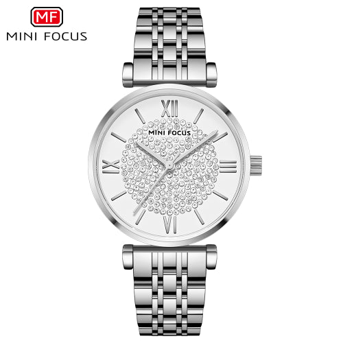 Mini Focus Silver Stainless Steel Silver Dial Quartz Watch for Ladies - MF0334L-01