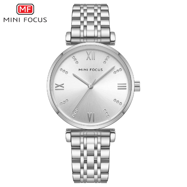 Mini Focus Silver Stainless Steel Silver Dial Quartz Watch for Ladies - MF0335L-01