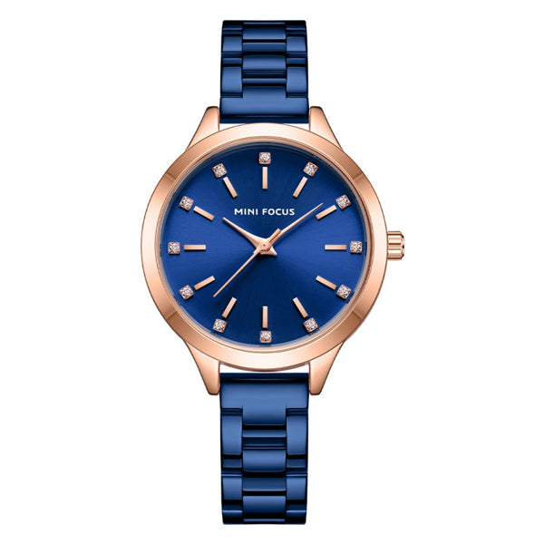 Mini Focus Blue Stainless Steel Blue Dial Quartz Watch for Ladies - MF0367L-04
