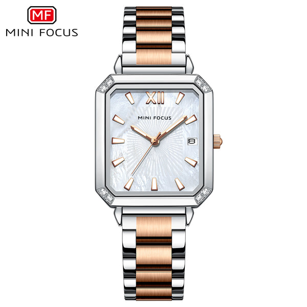 Mini Focus Two-tone Stainless Steel Mother Of Pearl Dial Quartz Watch for Ladies - MF0472L-02