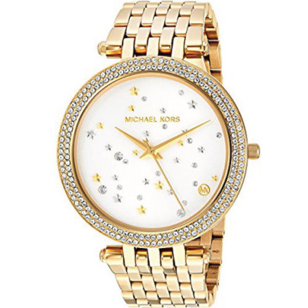 Michael Kors Darci Gold Stainless Steel White Dial Quartz Watch for Ladies - MK-3727