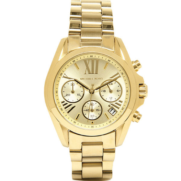 Michael Kors Bradshaw Gold Stainless Steel Gold Dial Chronograph Quartz Watch for Ladies - MK-5798