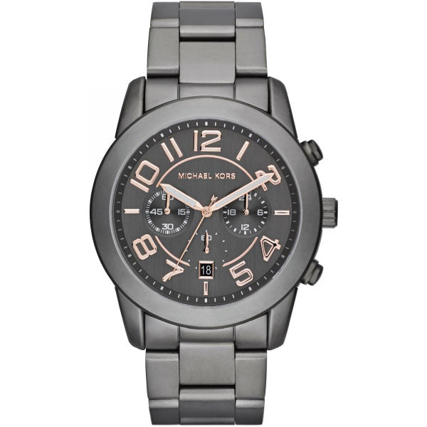Michael Kors Mercer Black Stainless Steel Black Dial Chronograph Quartz Watch for Gents - MK-8330