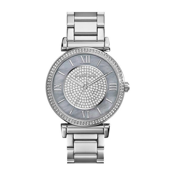 Michael Kors Catlin Silver Stainless Steel Silver Dial Quartz Watch for Ladies - MK-3331