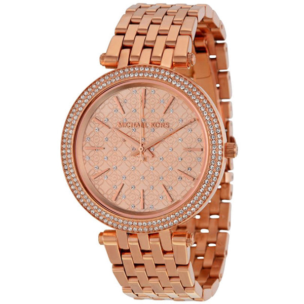 Michael Kors Darci Rose Gold Stainless Steel Rose Gold Dial Quartz Watch for Ladies - MK-3399