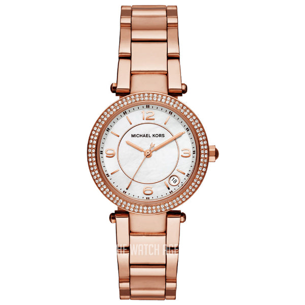 Micheal Kors Delray Rose Gold Stainless Steel White Dial Quartz Watch for Ladies - MK3506