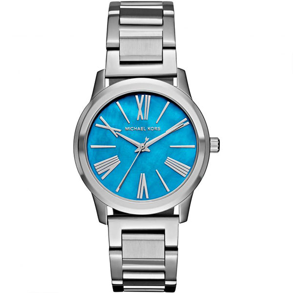 Michael Kors Hartman Silver Stainless Steel Blue Dial Quartz Watch for Ladies - MK-3519