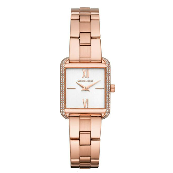 Michael Kors Lake Two Hand Gold Stainless Steel White Dial Quartz Watch for Ladies - MK-3950