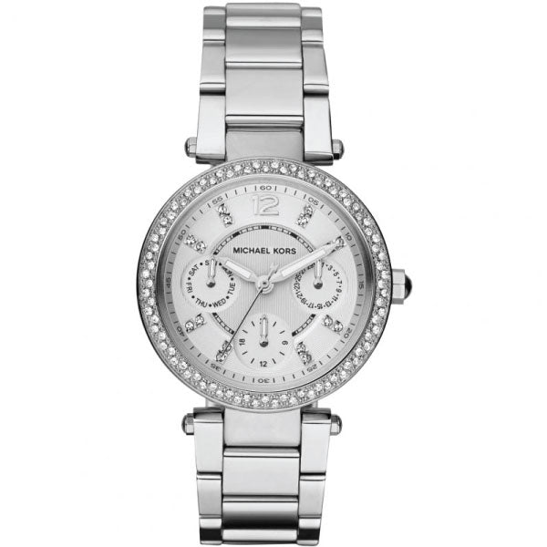 Michael Kors Parker Silver Stainless Steel Silver Dial Quartz Watch for Ladies - MK5615