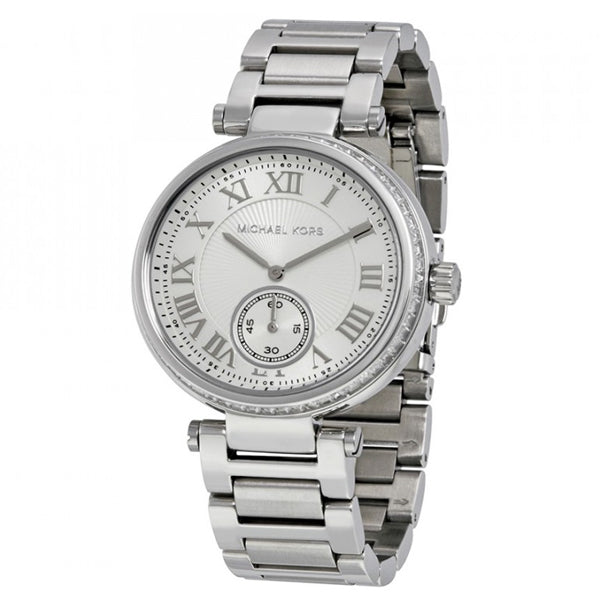 Michael Kors Skylar Silver Stainless Steel Silver Dial Quartz Watch for Ladies - MK-5866