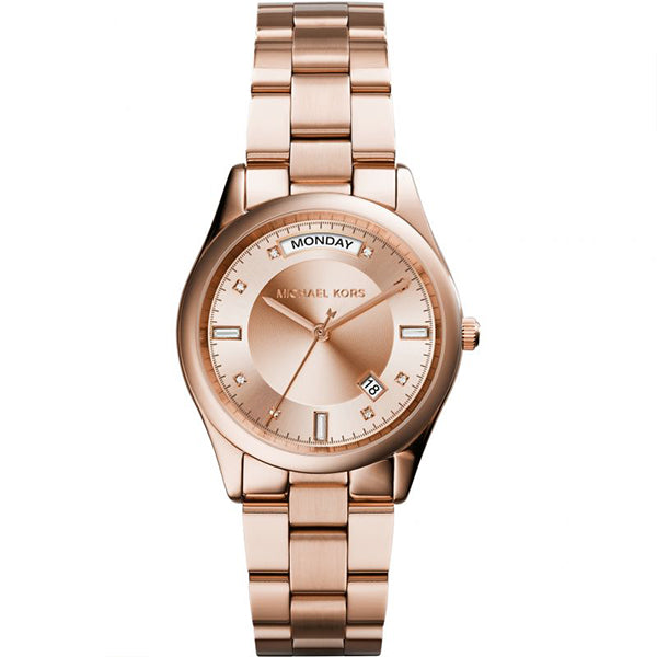 Michael Kors Colette Rose Gold Stainless Steel Rose Gold Dial Quartz Watch for Ladies - MK-6071