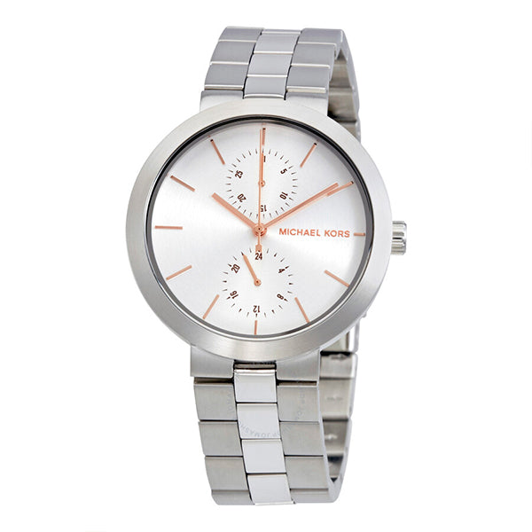 Michael Kors Garner Silver Stainless Steel Silver Dial Quartz Watch for Ladies - MK-6407