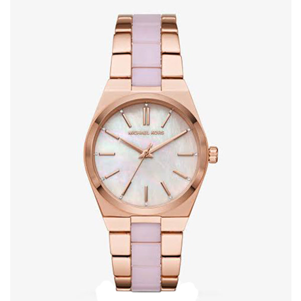 Michael Kors Channing Two-tone Stainless Steel Mother of pearl Dial Quartz Watch for Ladies - MK-6652