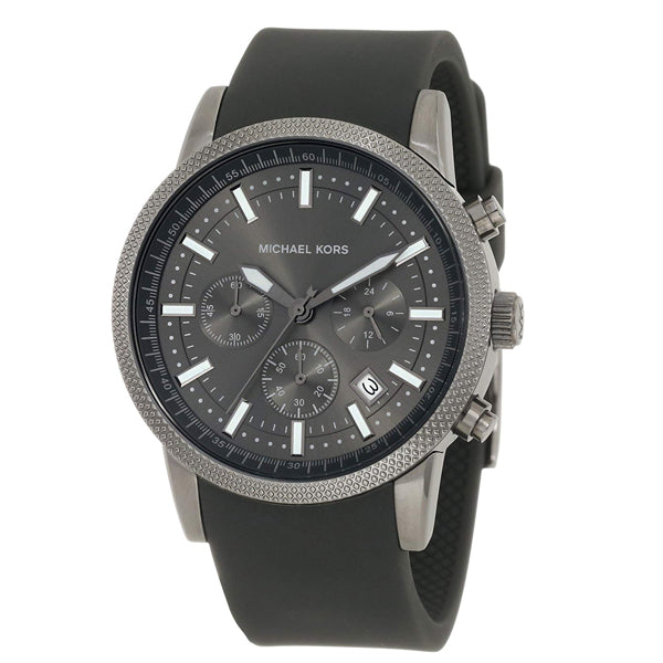Michael Kors Scout Grey Silicone Strap Grey Dial Chronograph Quartz Watch for Gents - MK-8241