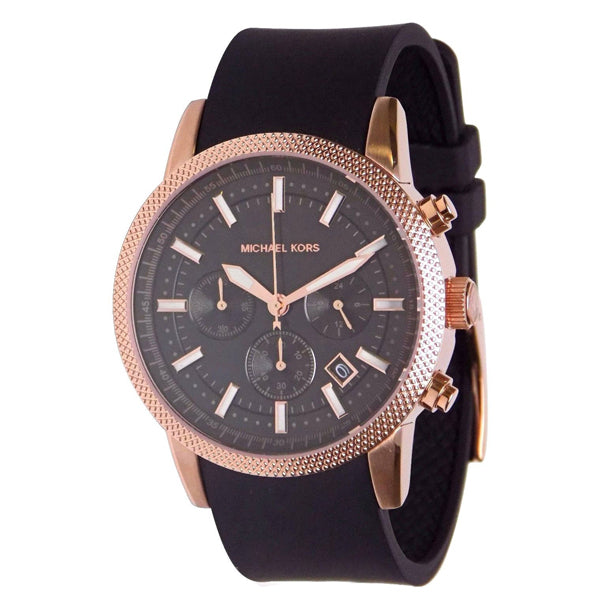 Michael Kors Michael Kors Gent's Watch MK8244 Black Rubber Strap Black Dial Chronograph Quartz Watch for Gents - MK-8244