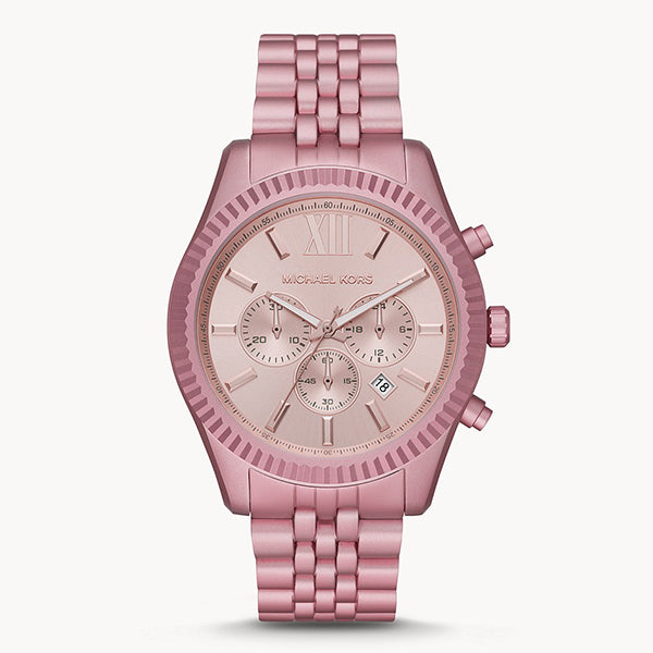 Michael Kors Lexington Pink Stainless Steel Pink Dial Chronograph Quartz Watch for Ladies - MK-8792
