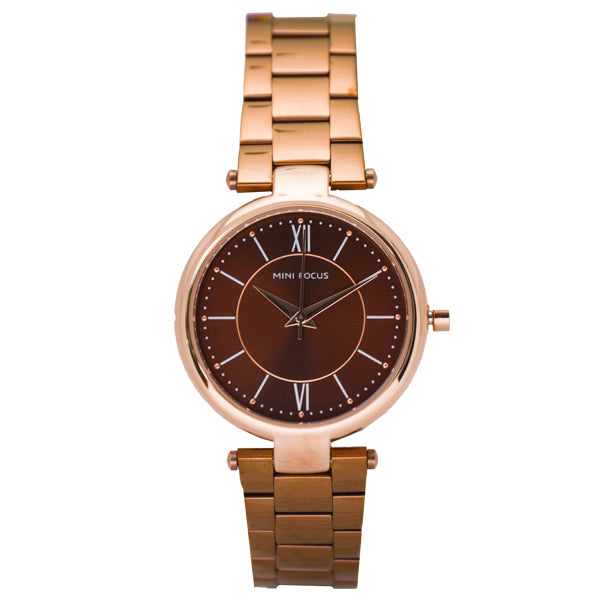 Mini Focus Brown Stainless Steel Brown Dial Quartz Watch for Ladies - MF0189L-01