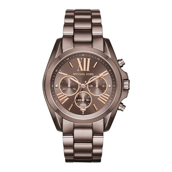 Michael Kors Oversized Bradshaw Brown Stainless Steel Brown Dial Chronograph Quartz Unisex Watch - MK-6247