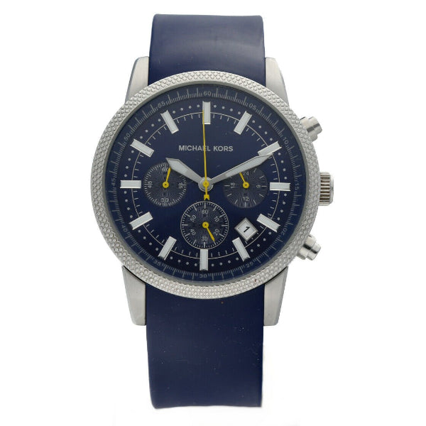 Michael Kors Scout Blue Silicone Strap Blue Dial Chronograph Quartz Watch for Gents - MK-8240